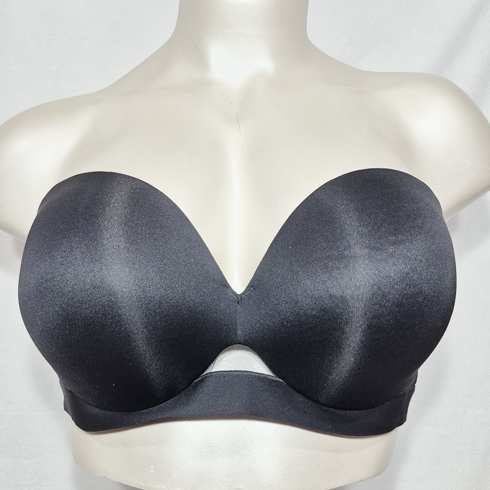 44D Cacique Comfort Bliss Plunge Multi-Way‎ Strapless Underwire Bra Black
